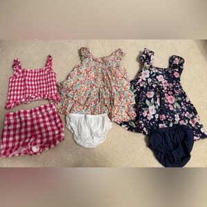 Janie and jack Floral and Plaid Baby Outfit Set